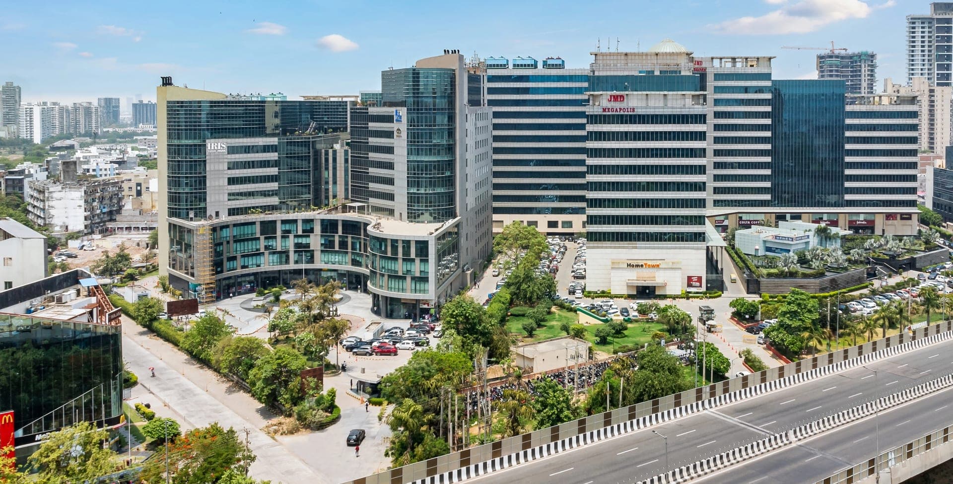 Commercial complex aerial view, Noida
